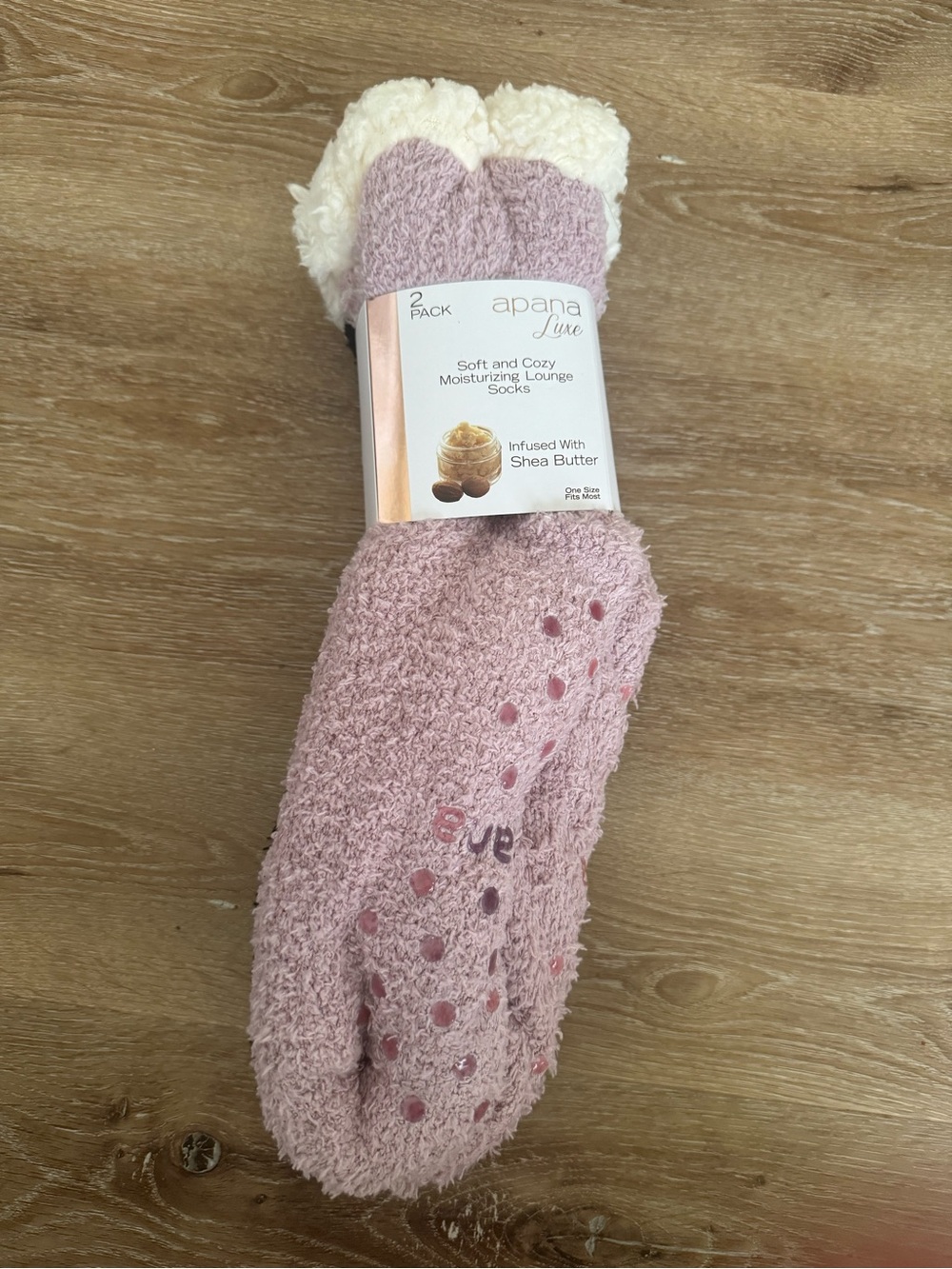 Apana Women's Plush Moisturizing Lounge Socks - 2 Pack